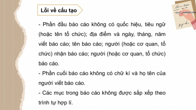 Soạn giáo án điện tử tiếng việt 4 cánh diều Bài 17 Viết 2: Trả bài viết báo cáo