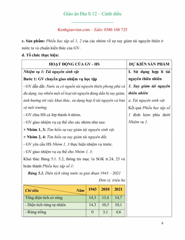 Giáo án Địa lí 12 mới năm 2024 cánh diều