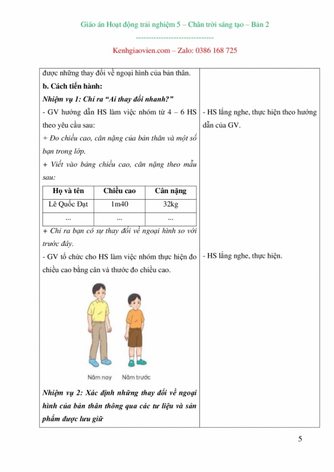 Giáo án Hoạt động trải nghiệm 5 bản 2 mới năm 2024 chân trời sáng tạo