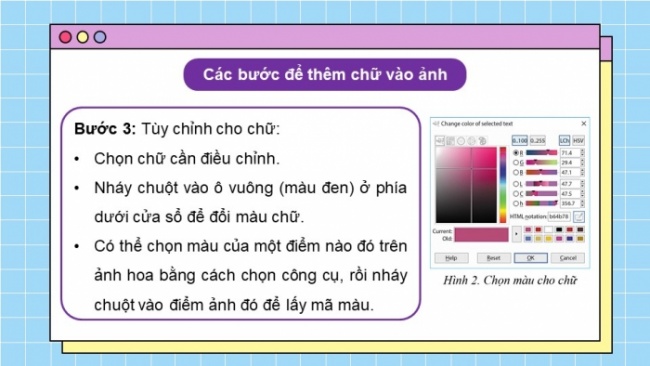 Soạn giáo án điện tử Tin học 8 CD Chủ đề E3 Bài 6: Thêm chữ vào ảnh