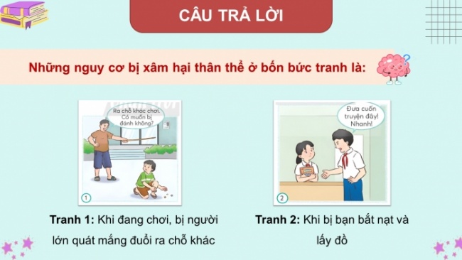 Soạn giáo án điện tử HĐTN 4 CTST bản 2 Tuần 21: HĐGDTCĐ - Nguy cơ và cách phòng tránh bị xâm hại cơ thể