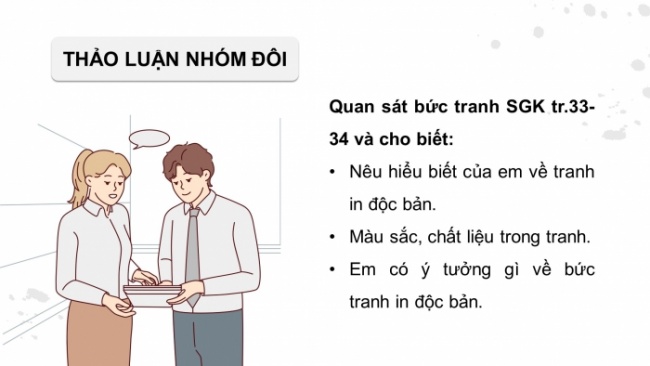 Soạn giáo án điện tử Mĩ thuật 8 CD Bài 8: Tranh in độc bản