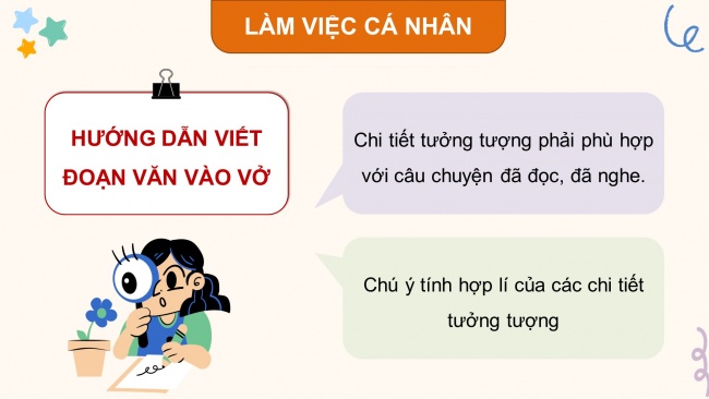 Soạn giáo án điện tử tiếng việt 4 KNTT Bài 27 Viết: Viết đoạn văn tưởng tượng