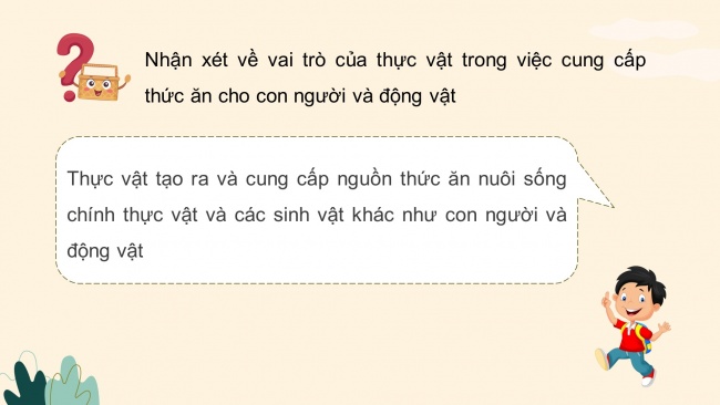 Soạn giáo án điện tử khoa học 4 KNTT Bài 30: Vai trò của thực vật trong chuỗi thức ăn