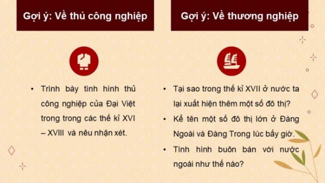 Soạn giáo án điện tử Lịch sử 8 CD Bài 8: Kinh tế, văn hóa và tôn giáo Đại Việt trong thế kỉ XVI - XVIII (Phần 1)