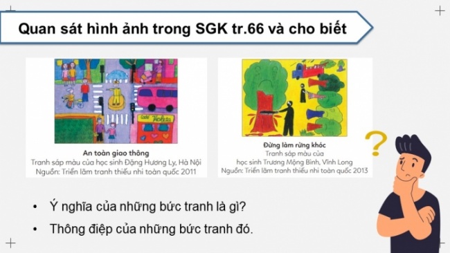 Soạn giáo án điện tử Mĩ thuật 8 CD Bài 15: Vai trò của mĩ thuật tạo hình trong đời sống