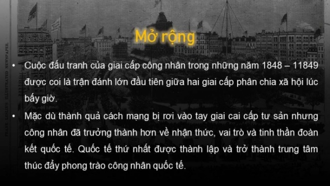 Soạn giáo án điện tử Lịch sử 8 CD Bài 10: Phong trào công nhận và sự ra đời của chủ nghĩa Mác (Phần 2)