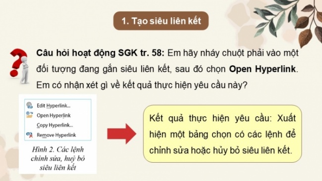 Soạn giáo án điện tử Tin học 8 CD Chủ đề E2 Bài 8: Kết nối đa phương tiện và hoàn thiện trang chiếu