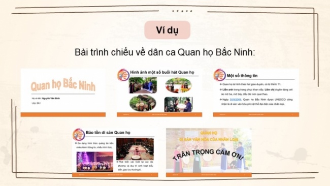 Soạn giáo án điện tử Tin học 8 CD Chủ đề E2 Bài 9: Thực hành tạo bài trình chiếu giới thiệu một di sản văn hóa