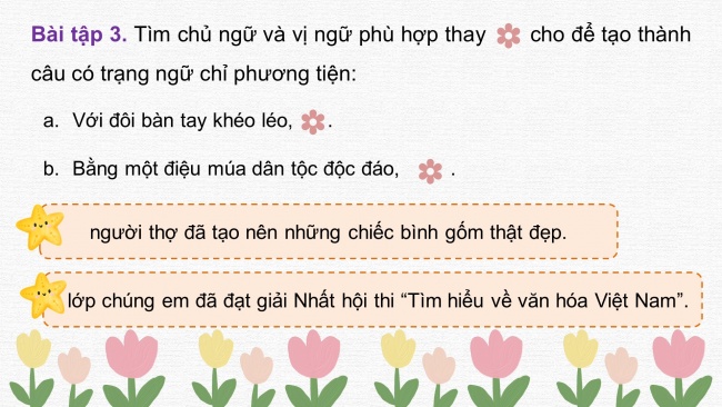 Soạn giáo án điện tử tiếng việt 4 CTST CĐ 8 Bài 3 Luyện từ và câu: Trạng ngữ chỉ phương tiện