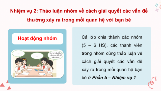 Soạn giáo án điện tử HĐTN 4 CTST bản 2 Tuần 9: HĐGDTCĐ - Một số vấn đề thường xảy ra trong mối quan hệ với bạn bè