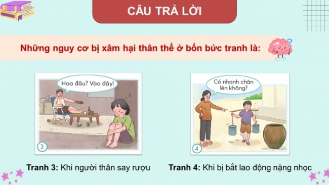 Soạn giáo án điện tử HĐTN 4 CTST bản 2 Tuần 21: HĐGDTCĐ - Nguy cơ và cách phòng tránh bị xâm hại cơ thể