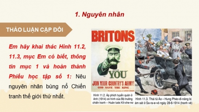 Soạn giáo án điện tử Lịch sử 8 CD Bài 11: Chiến tranh thế giới thứ nhất (1914 - 1918) và cách mạng tháng Mười Nga năm 1917 (Phần 1)