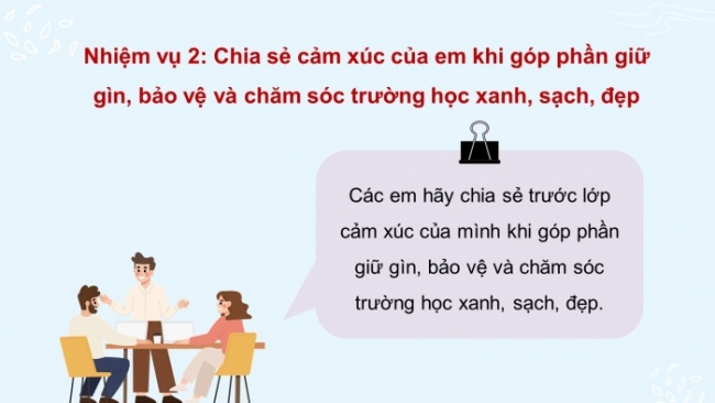 Soạn giáo án điện tử HĐTN 4 CTST bản 2 Tuần 28: HĐGDTCĐ - Giữ gìn, bảo vệ và chăm sóc trường, lớp