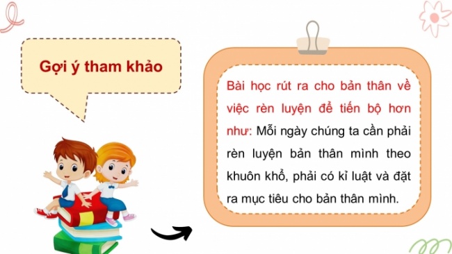 Soạn giáo án điện tử HĐTN 4 CTST bản 2 Tuần 35: HĐGDTCĐ - Báo cáo kết quả rèn luyện