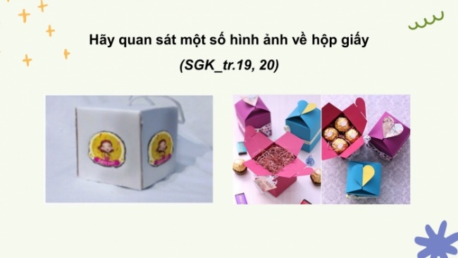 Soạn giáo án điện tử Mĩ thuật 8 CD Bài 5: Thiết kế trang trí bao bì bằng giấy (Bản 2)