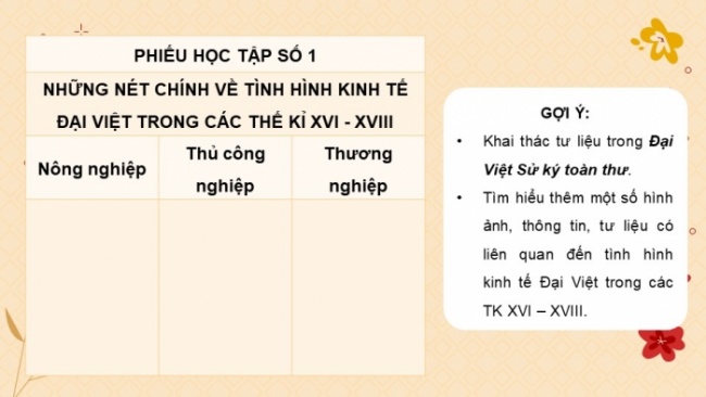 Soạn giáo án điện tử Lịch sử 8 CD Bài 8: Kinh tế, văn hóa và tôn giáo Đại Việt trong thế kỉ XVI - XVIII (Phần 1)