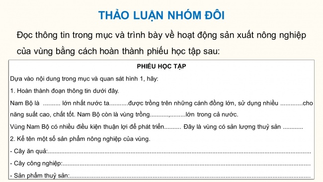 Soạn giáo án điện tử lịch sử và địa lí 4 KNTT Bài 25: Dân cư và hoạt động sản xuất ở vùng Nam Bộ