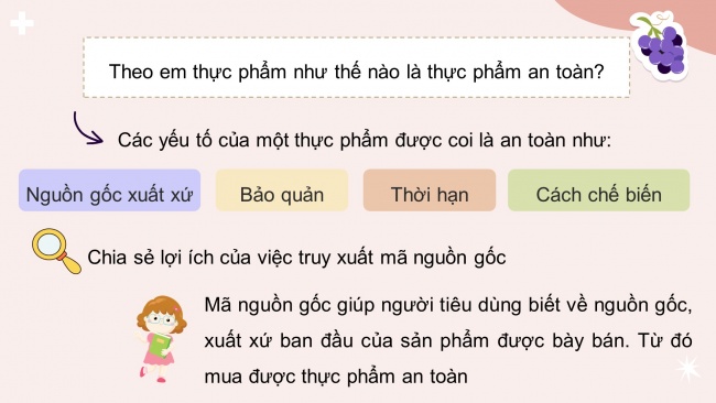 Soạn giáo án điện tử khoa học 4 KNTT Bài 26: Thực phẩm an toàn