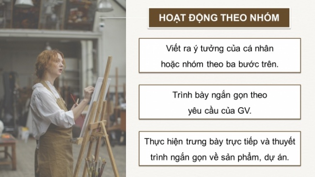 Soạn giáo án điện tử Mĩ thuật 8 CD Trưng bày sản phẩm cuối học kì 2