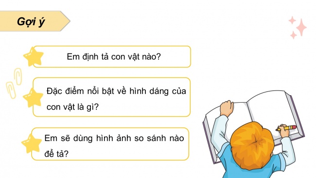 Soạn giáo án điện tử tiếng việt 4 CTST CĐ 7 Bài 4 Viết: Viết đoạn văn cho bài văn miêu tả con vật