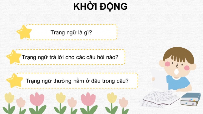 Soạn giáo án điện tử tiếng việt 4 CTST CĐ 8 Bài 3 Luyện từ và câu: Trạng ngữ chỉ phương tiện