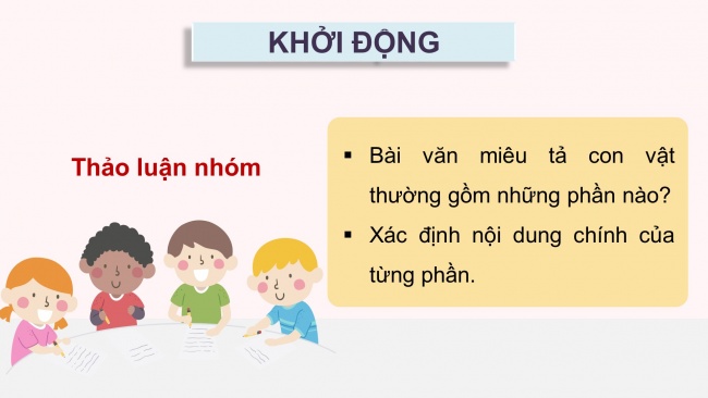 Soạn giáo án điện tử tiếng việt 4 CTST CĐ 8 Bài 3 Viết: Luyện tập viết đoạn văn cho bài văn miêu tả con vật