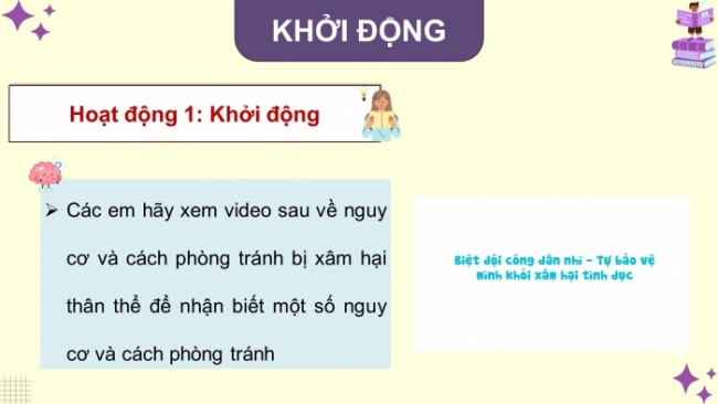 Soạn giáo án điện tử HĐTN 4 CTST bản 2 Tuần 21: HĐGDTCĐ - Nguy cơ và cách phòng tránh bị xâm hại cơ thể