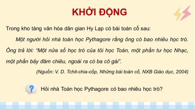 Soạn giáo án điện tử Toán 8 CD Chương 7 Bài 2: Ứng dụng của phương trình bậc nhất một ẩn