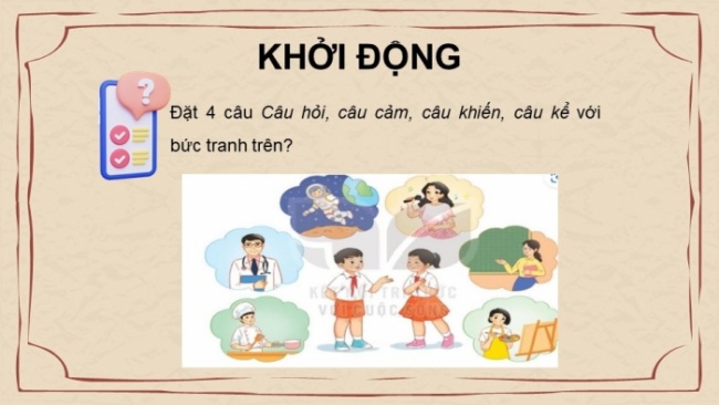 Soạn giáo án điện tử Ngữ văn 8 CTST Bài 9 TH tiếng Việt: Câu kể, câu hỏi, câu cảm, câu khiến; Câu khẳng định, câu phủ định