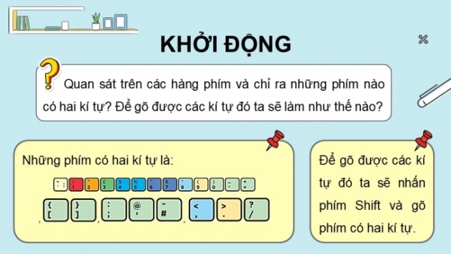 Soạn giáo án điện tử tin học 4 cánh diều Chủ đề lựa chọn 2 bài 2: Luyện gõ phím Shift