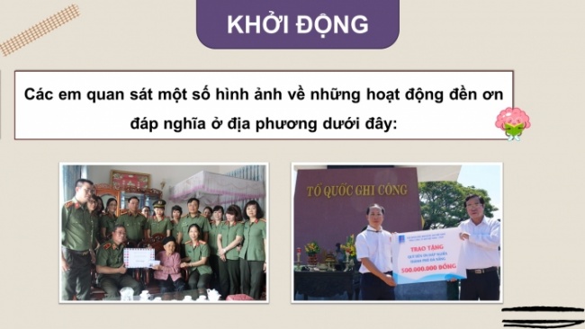 Soạn giáo án điện tử HĐTN 4 CTST bản 2 Tuần 15: HĐGDTCĐ - Hoạt động đền ơn đáp nghĩa tại địa phương