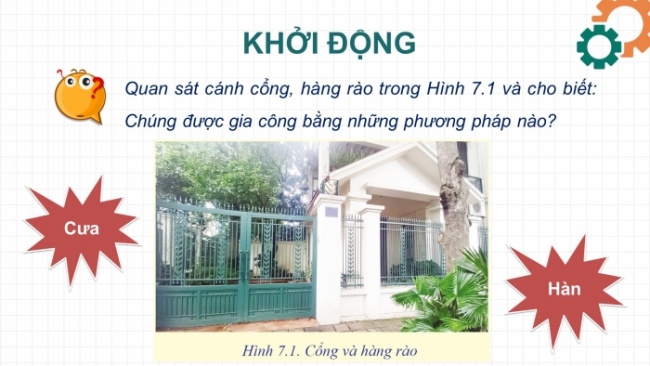 Soạn giáo án điện tử Công nghệ 8 CD Bài 7: Một số phương pháp gia công cơ khí bằng tay