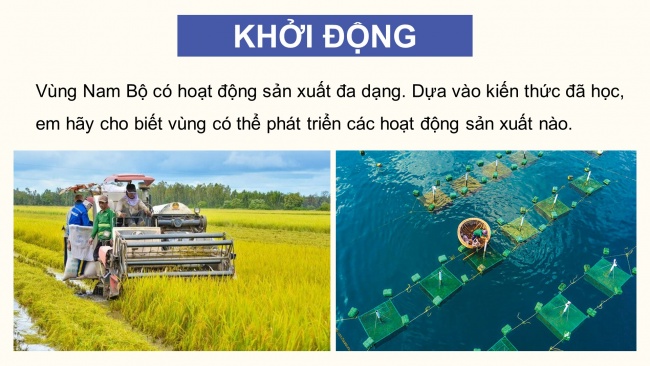 Soạn giáo án điện tử lịch sử và địa lí 4 KNTT Bài 25: Dân cư và hoạt động sản xuất ở vùng Nam Bộ