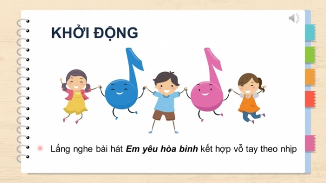 Soạn giáo án điện tử âm nhạc 4 cánh diều Tiết 24: Ôn tập bài hát: Em yêu hoà bình; Thường thức âm nhạc – Tác giả và tác phẩm: Nhạc sĩ Hoàng Vân