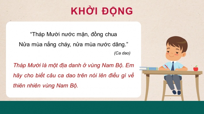 Soạn giáo án điện tử lịch sử và địa lí 4 KNTT Bài 24: Thiên nhiên vùng Nam Bộ