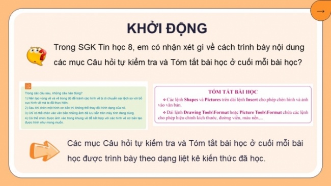 Soạn giáo án điện tử Tin học 8 CD Chủ đề E2 Bài 3: Danh sách liệt kê và tiêu đề trang