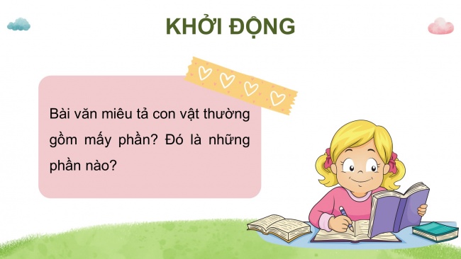 Soạn giáo án điện tử tiếng việt 4 CTST CĐ 7 Bài 5 Viết: Luyện tập viết đoạn văn cho bài văn miêu tả con vật