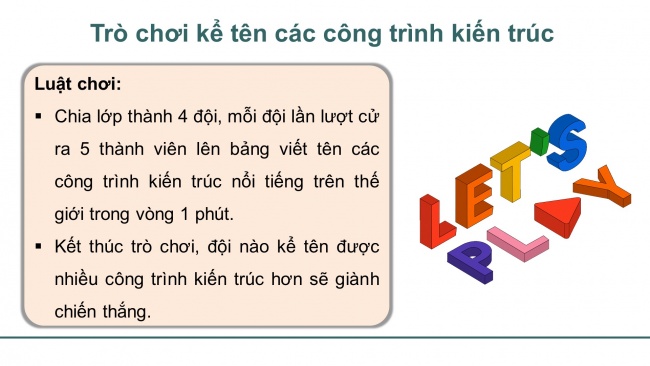 Soạn giáo án điện tử tiếng việt 4 CTST CĐ 7 Bài 6 Nói và nghe: Giới thiệu về một công trình