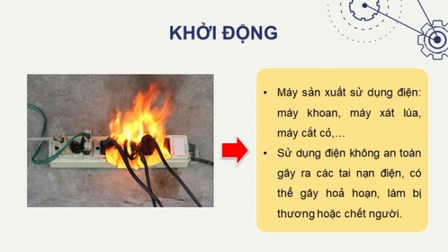 Soạn giáo án điện tử Công nghệ 8 CD Bài 10: Nguyên nhân gây tai nạn điện và biện pháp an toàn điện