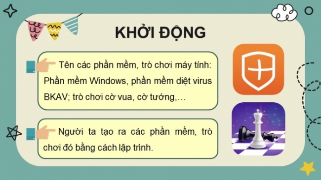 Soạn giáo án điện tử tin học 4 cánh diều Chủ đề F bài 1: Làm quen với lập trình trực quan