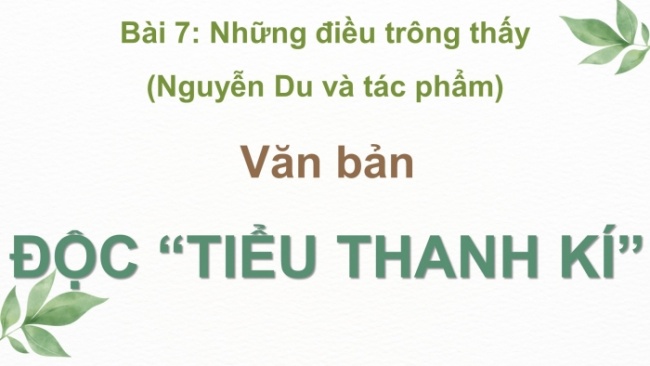 Soạn giáo án điện tử ngữ văn 11 CTST Bài 7 Đọc 2: Độc “Tiểu Thanh kí”