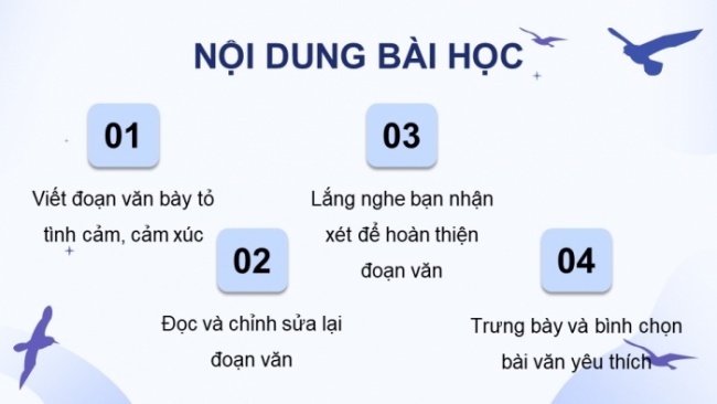 Soạn giáo án điện tử tiếng việt 4 CTST CĐ 6 Bài 6 Viết: Luyện tập viết đoạn văn nêu tình cảm, cảm xúc