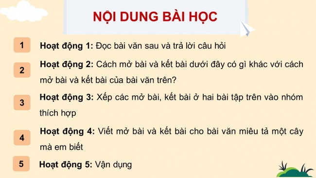 Soạn giáo án điện tử tiếng việt 4 KNTT Bài 21 Viết: Luyện viết mở bài, kết bài cho bài văn miêu tả cây cối