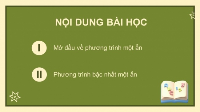 Soạn giáo án điện tử Toán 8 CD Chương 7 Bài 1: Phương trình bậc nhất một ẩn