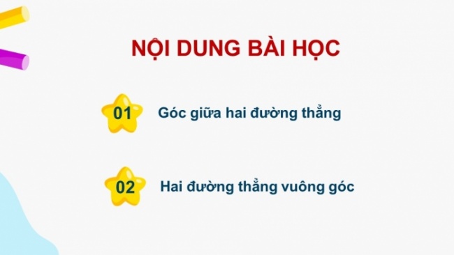 Soạn giáo án điện tử toán 11 KNTT Bài 22: Hai đường thẳng vuông góc