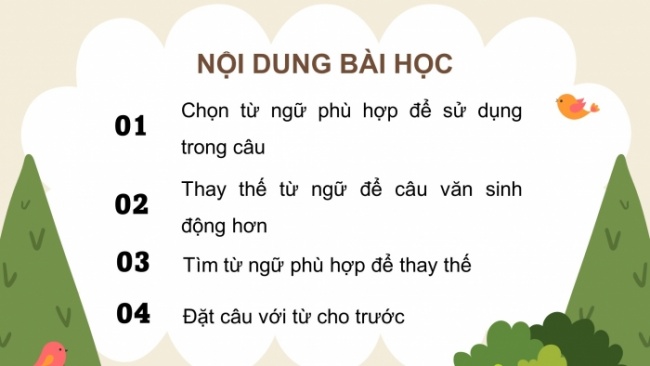 Soạn giáo án điện tử tiếng việt 4 CTST CĐ 4 Bài 5 Luyện từ và câu: Luyện tập sử dụng từ ngữ