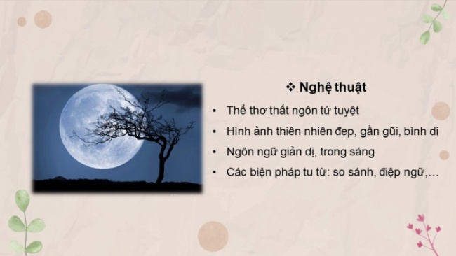 Soạn giáo án điện tử Ngữ văn 8 CD Bài 9 Đọc 1: Vẻ đẹp của bài thơ