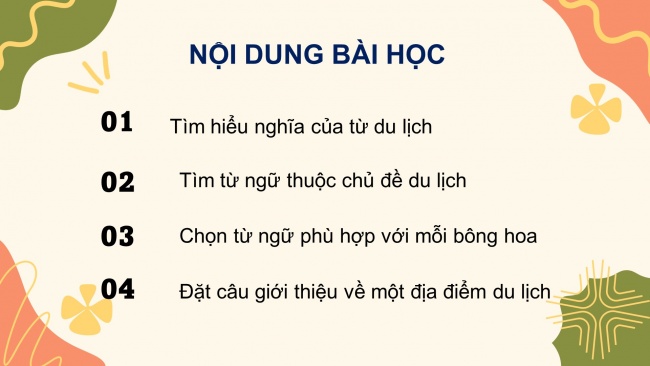 Soạn giáo án điện tử tiếng việt 4 CTST CĐ 7 Bài 8 Luyện từ và câu: Mở rộng vốn từ Du lịch
