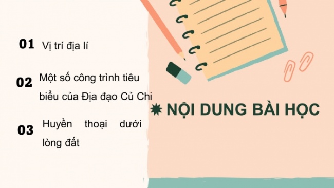 Soạn giáo án điện tử lịch sử và địa lí 4 cánh diều Bài 21: Địa đạo Củ Chi